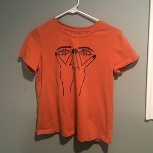 Orange graphic tee